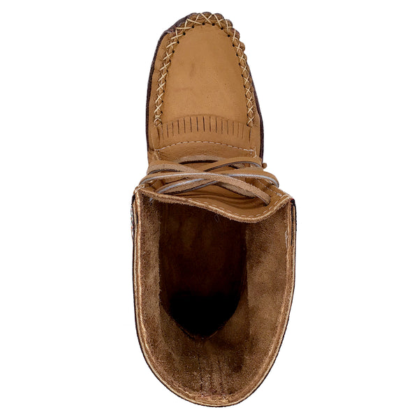 Women's Earthing Moccasin Boots Moose Hide Native Braid Ankle BB37597C-L